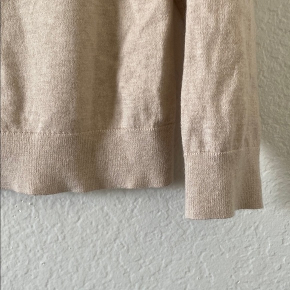 J. Crew Tan Crewneck Sweater with Ribbed Detailing - Picture 3 of 5